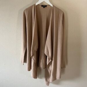 Ann Taylor Caramel 100% Cashmere Front Open Cardigan (Size: M)